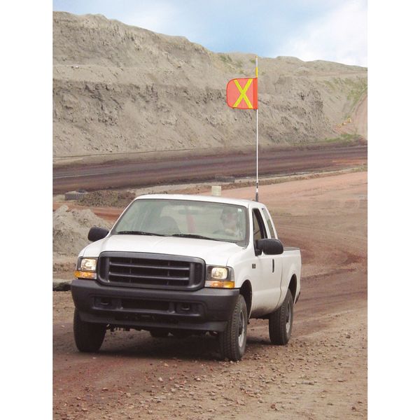 Warning Whip, HD, 5 Ft, Includes X Flag