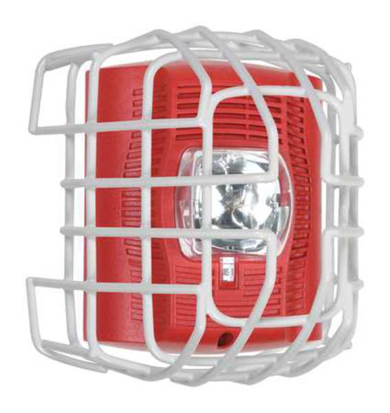 9-ga wire cage protects horn/strobe/spkr