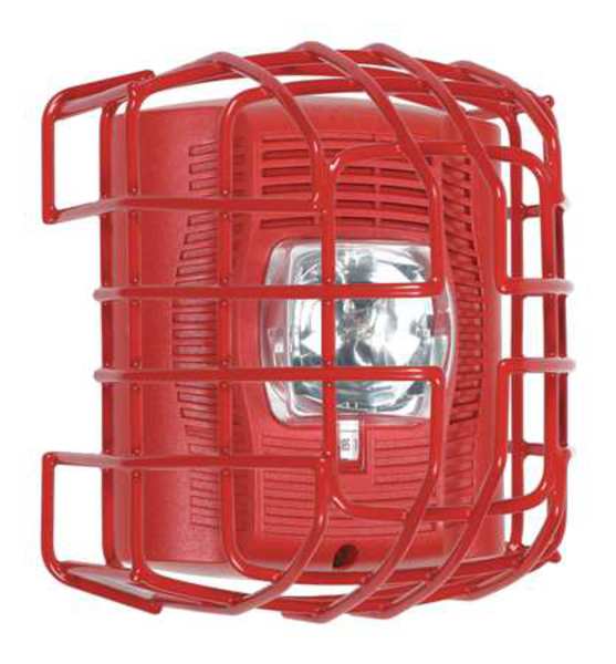 9-ga wire cage protects horn/strobe/spkr