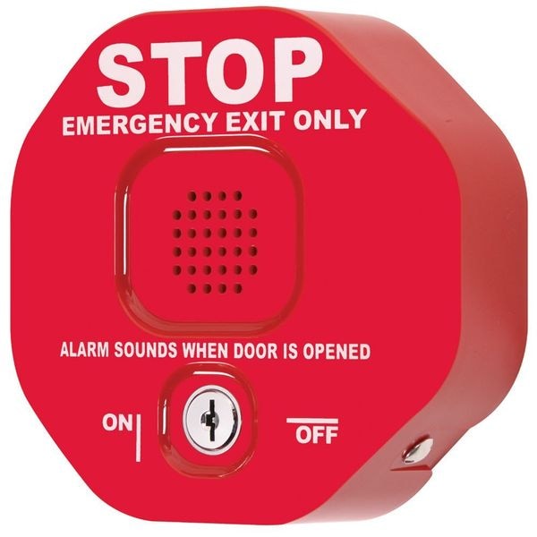 Exit Door Alarm, Horn, 105dB, Red