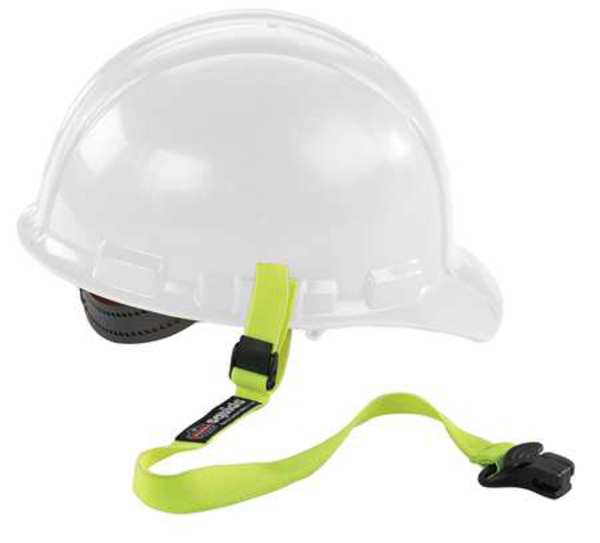 Hard Hat Lanyard w/ Clamp, Elastic, Lime