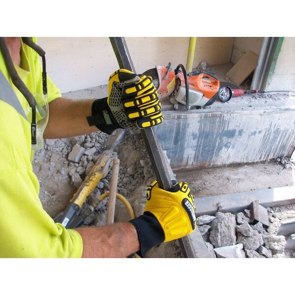 Anti-Vibration Gloves, XL, Black/Yellow, PR