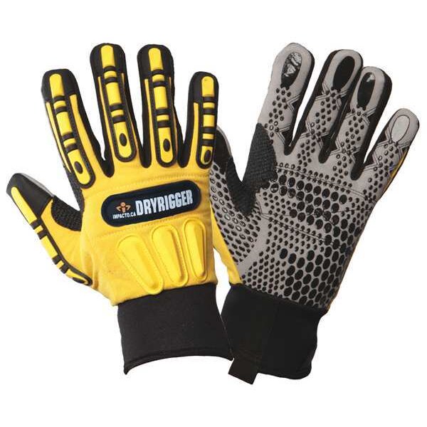Anti-Vibration Gloves, XL, Black/Yellow, PR
