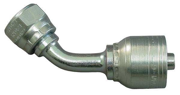 Hose Fitting, Crimp, BSPP, 45, G 1/2