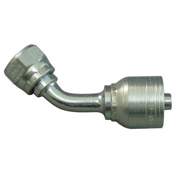 Hose Fitting, Crimp, Metric, 45, 1/4, M14X1.5