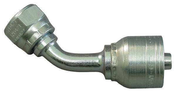Hose Fitting, Crimp, Metric, 45, 3/8, M18X1.5