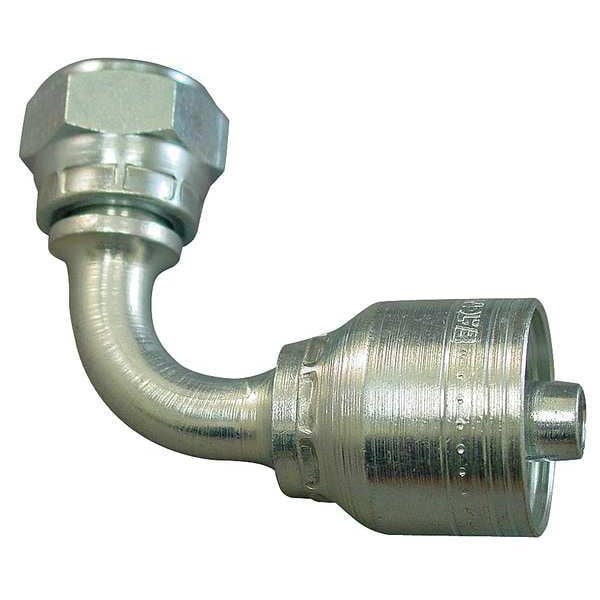 Hose Fitting, Crimp, Metric, 90 Deg, M36X2