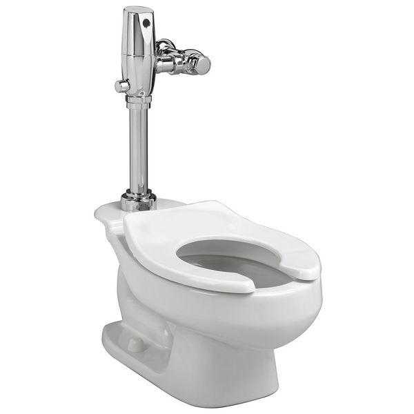 Toilet Bowl, 1.28 to 1.6 gpf, Flushometer, Floor Mount, Round, White