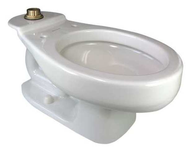 Toilet Bowl, 1.28 to 1.6 gpf, Flushometer, Floor Mount, Round, White