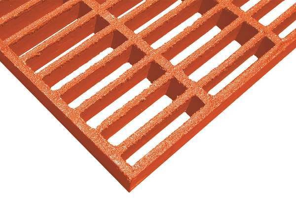 Molded Grating, 36 in Span, Grit-Top Surface, Vi-Corr Resin, Orange