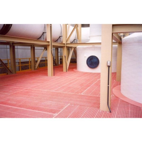 Molded Grating, 72 in Span, Grit-Top Surface, Vi-Corr Resin, Orange