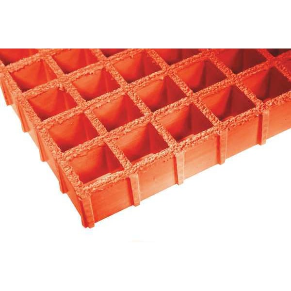 Molded Grating, 72 in Span, Grit-Top Surface, Vi-Corr Resin, Orange