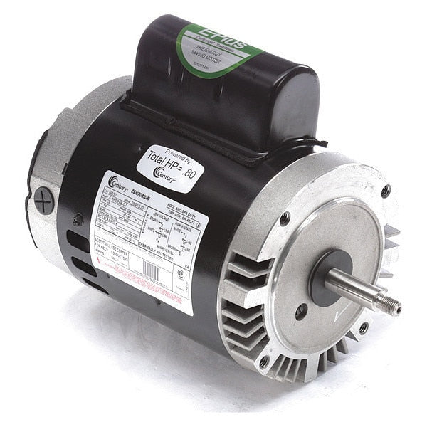 Pool and Spa Pump Motor, Permanent Split Capacitor, 49/50 HP, 56J Frame, 3,450 Nameplate RPM