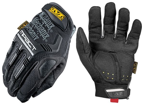 M-Pact Impact Resistant Work Gloves, Vibration Absorption, TPR, Black/Gray, XL, 1 Pair