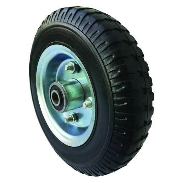 Solid Rubber Wheel, 8 in Dia, 280 lb, Black