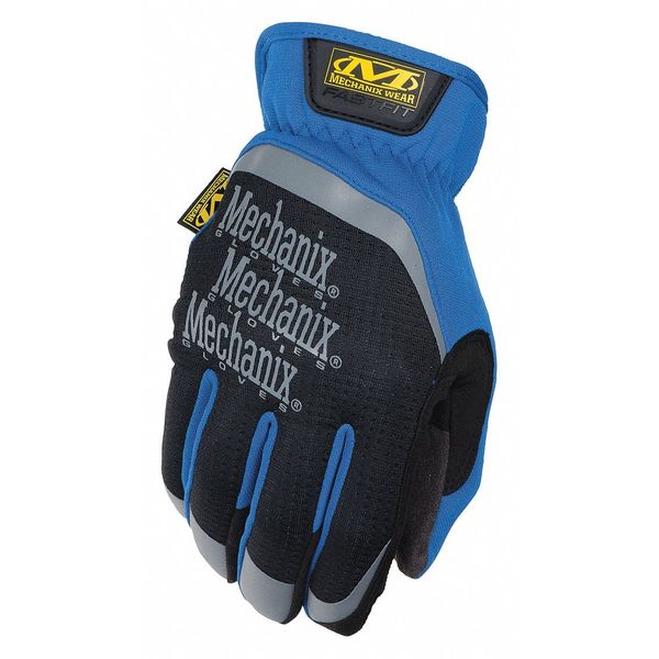 Mechanics Gloves, L ( 10 ), Blue, Synthetic Leather, Form Fitting Trek Dry(R)