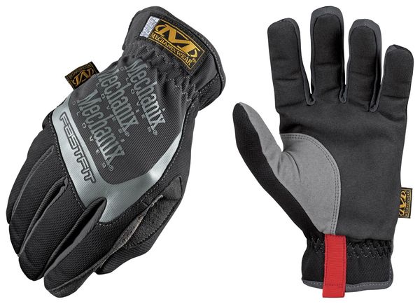 Mechanics Gloves, FastFit, TrekDry Material, High Dexterity, Black, Medium, 1 Pair