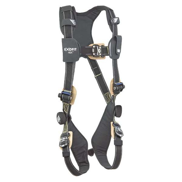 Arc Flash Full Body Harness, Vest Style, M, Nomex(R)/Kevlar(R), Black