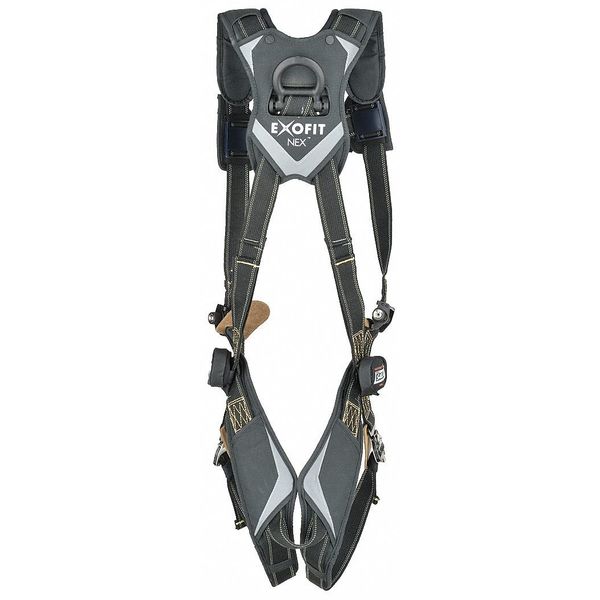 Arc Flash Full Body Harness, Vest Style, XL, Nomex(R)/Kevlar(R), Black