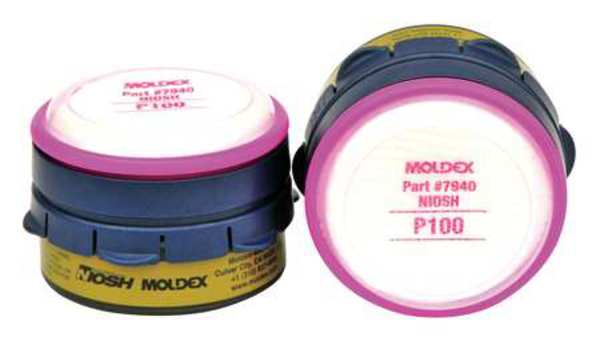 Combination Cartridge/Filter, Bayonet, OV, AM, CL, FM, HC, HF, MA, SD, HS, P100, Magenta, Olive