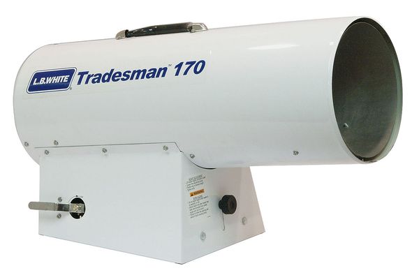 Forced Air Portable Gas Heater, Liquid Propane, 625 cfm, 10 in Wx