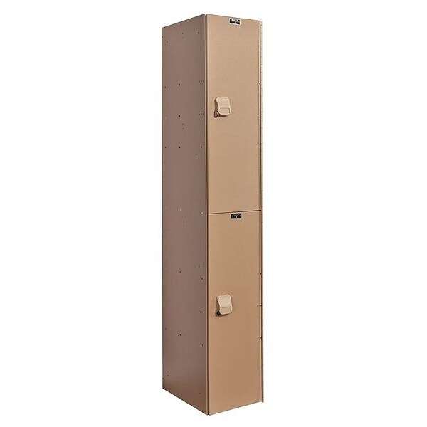 Wardrobe Locker, 12 in W, 18 in D, 72 in H, (1) Wide, (2) Openings, Taupe