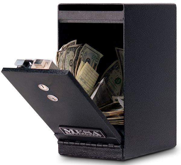 Drop Slot Depository Safe, with Dual Keyed 20 lb, Hammered Gray, Steel