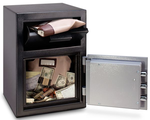 Depository Safe, with Electronic 86 lb, 0.8 cu ft, Steel