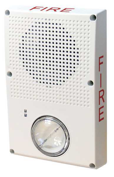 Outdoor Speaker Strobe, Marked Fire, White