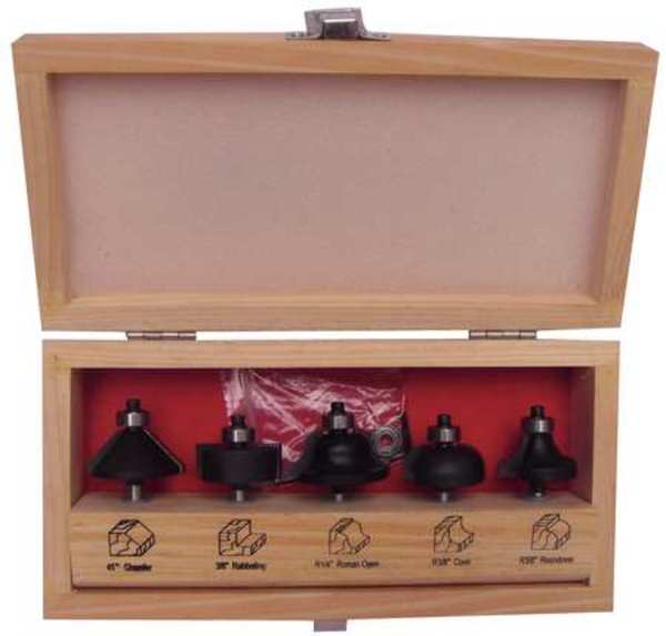 Router Bit Set, 6 Pc