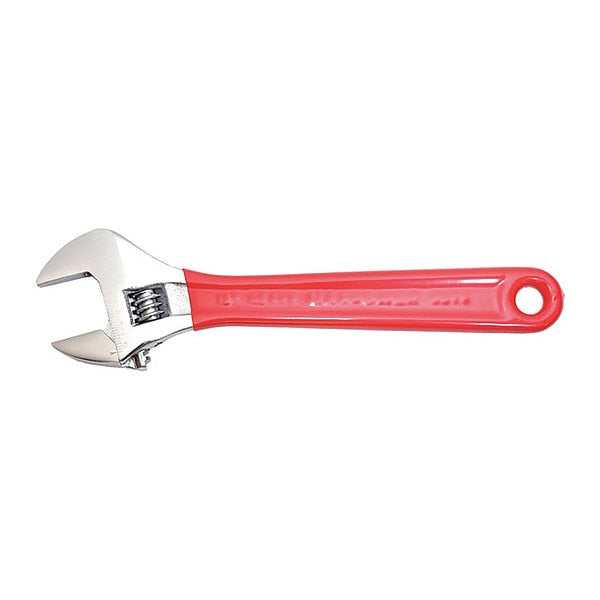 Wrench, Adjustable, Chrome, Red-Dipped, 15