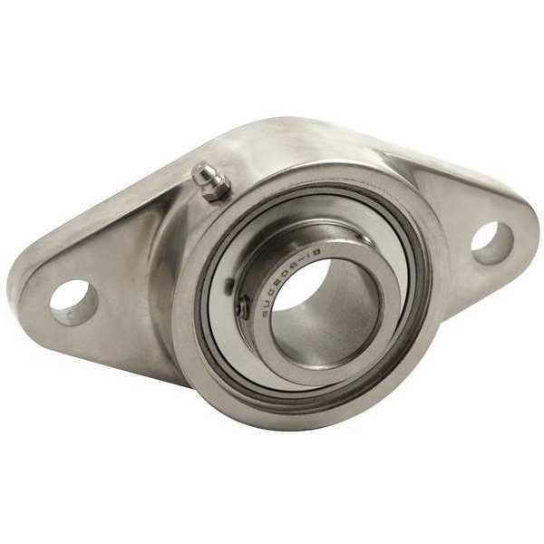 Flange, 2 Bolt, Stainless, Bore 30mm