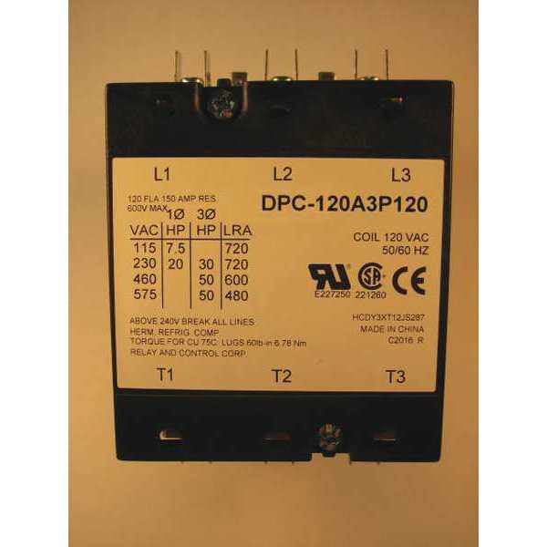 120VAC Definite Purpose Contactor 3P 120A