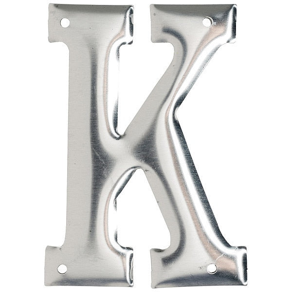 Letter, Aluminum, Roman, 3 in. H, K, PK10