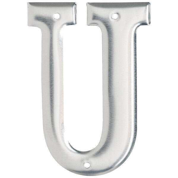 Letter, Aluminum, Roman, 3 in. H, U, PK10