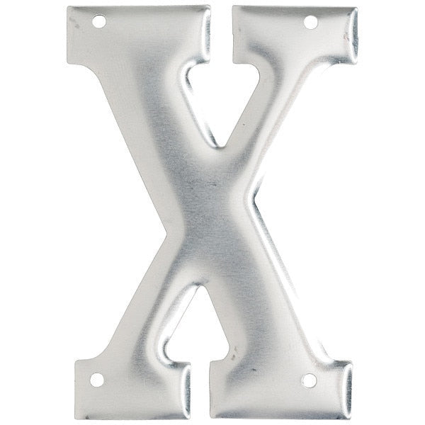 Letter, Aluminum, Roman, 3 in. H, X, PK10