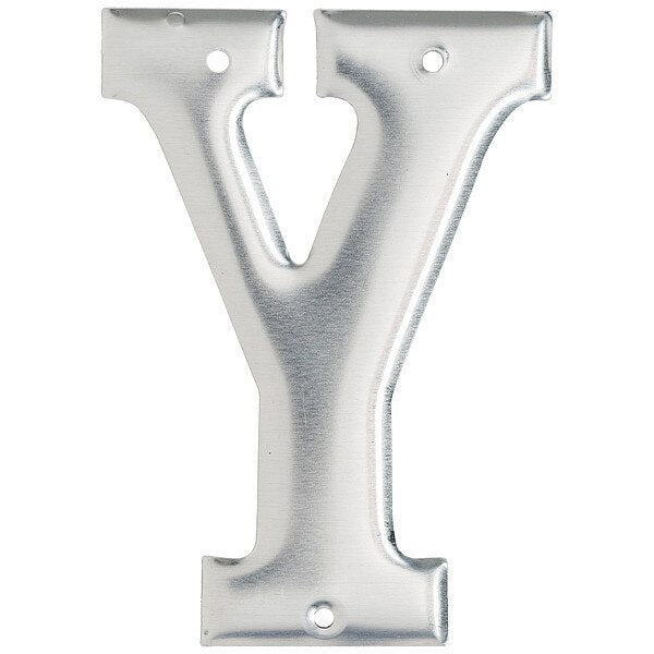 Letter, Aluminum, Roman, 3 in. H, Y, PK10
