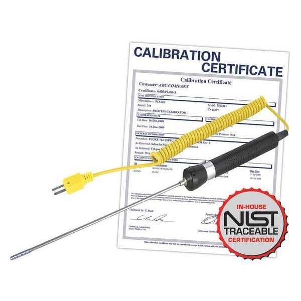 Air/Gas Thermocouple Probe, Type K, -58 to 1652Â°F (-50 to 900Â°C) with NIST Calibration Certificate