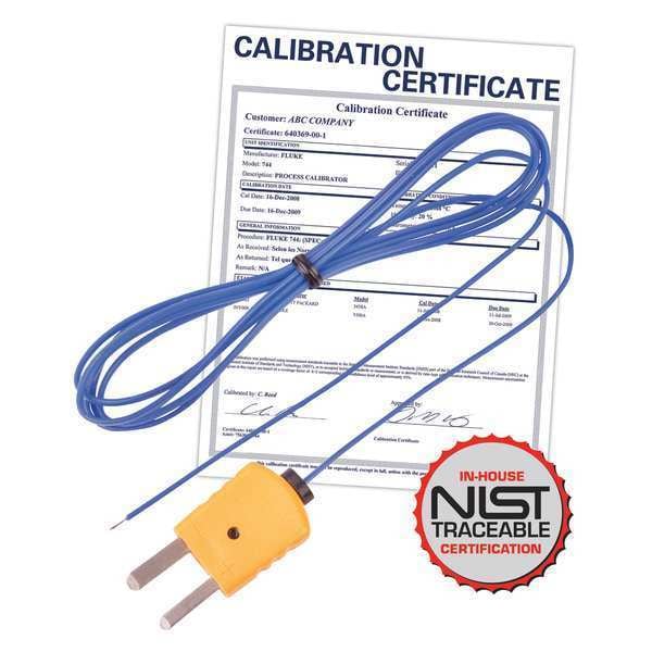 Beaded Thermocouple Wire Probe, Type K, -40 to 482Â°F (-40 to 250Â°C) with NIST Calibration Certificate