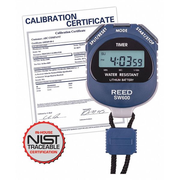 Digital Stopwatch with NIST Calibration Certificate