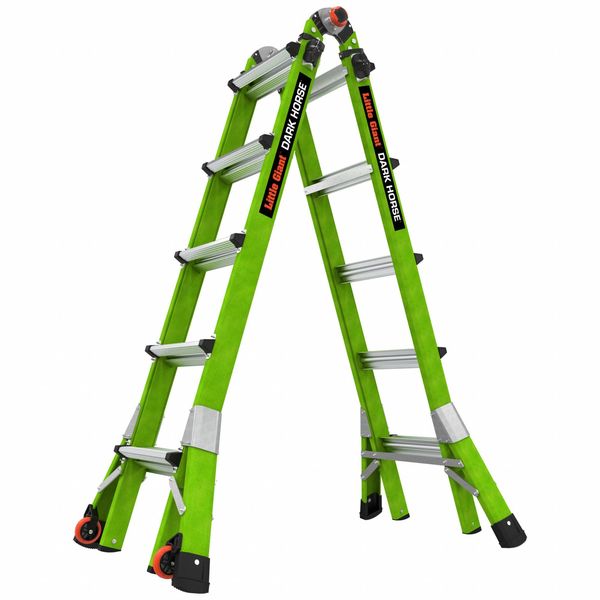Ladder, Fiberglass, 5 to 9 ft H, 300 lb Cap