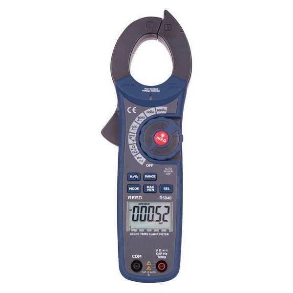 True RMS AC/DC Clamp Meter with Temperature and Non-Contact Voltage Detector, 1000A