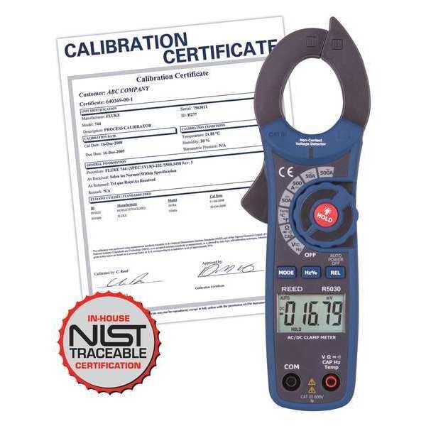 500A AC/DC Clamp Meter w/Temperature and Non-Contact Voltage Detector