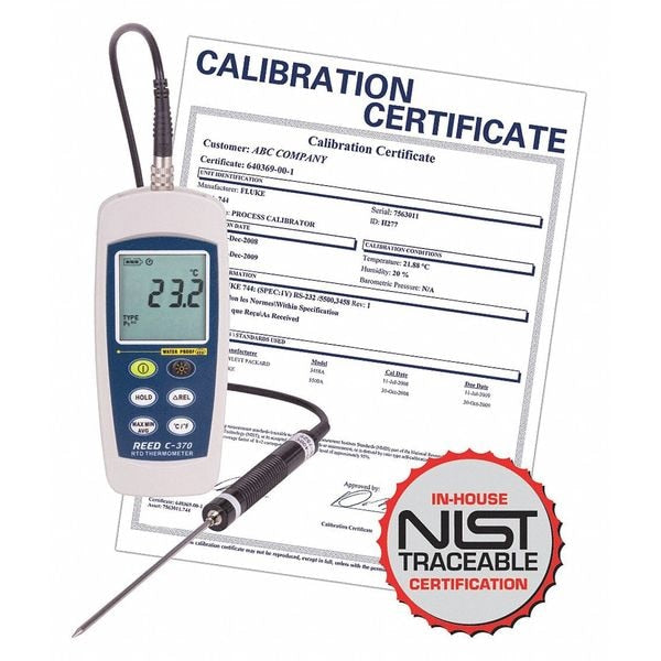 NIST TraceableÂ® Digital RTD Thermometer, -148 Degrees to 572 Degrees F