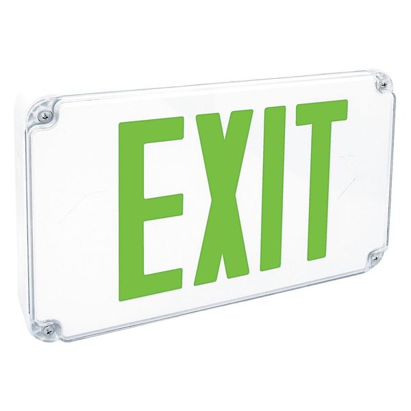 LED Emergency Exit Sign, Slim Wet, Green, FHEX26G
