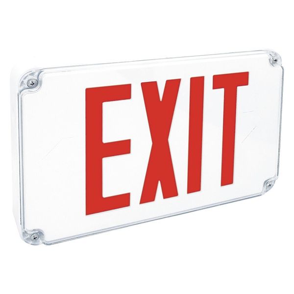 LED Emergency Exit Sign, Slim Wet, Red, FHEX26R