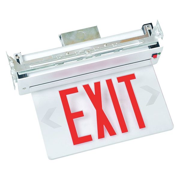 LED Emergency Exit Sign, Dual, Red, FHEX23ADRAC
