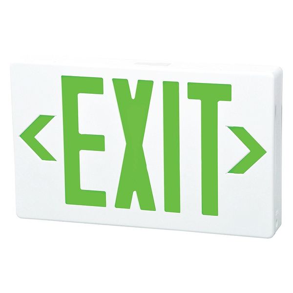 LED Emergency Exit Sign, White, Green, FHEX21WGEMSD