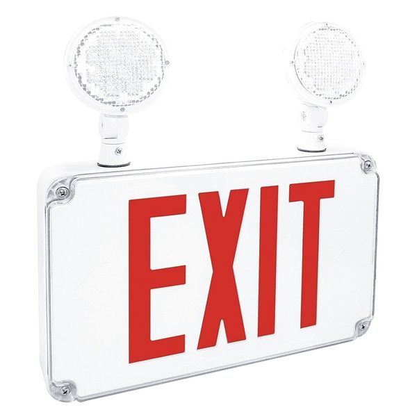 LED Emergency Combo Unit, Slim Wet, Red