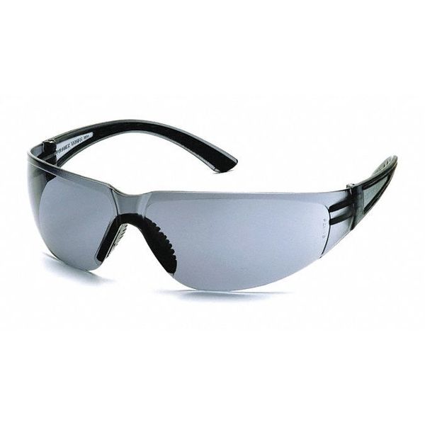 Safety Glasses, Gray Polycarbonate Lens, Scratch-Resistant